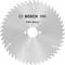 Kreissägeblatt von Bosch 'PRO Wood' für Holzverarbeitung, silbern mit Aufschrift und Logo, weist feine, gleichmäßige Zähne auf.