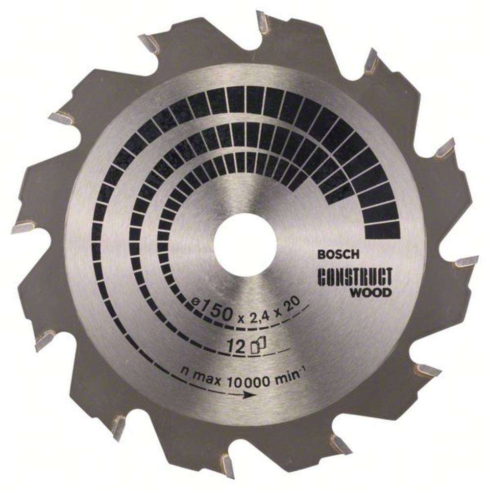 Cirkelzaagblad Construct Wood, 150 x 20-16 x 2,4 mm, 12 Bosch 2608641199 Diameter:150 x 20-16 mm Dik