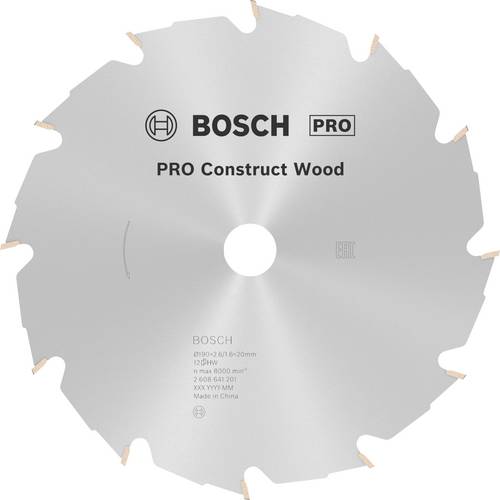 Bosch Accessories Construct Wood 2608641201 Hartmetall Kreissägeblatt 190 x 20 x 2.6 mm Zähneanzahl: 12 1 St.