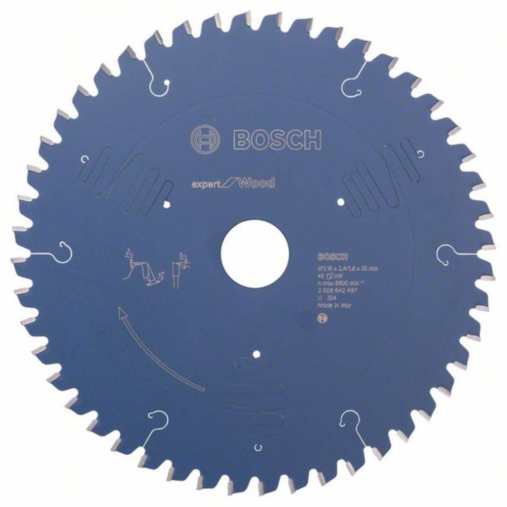 Cirkelzaagblad Expert for Wood, 216 x 30 x 2,4 mm, 48 Bosch 2608642497 Diameter:216 x 30 mm Dikte:2.