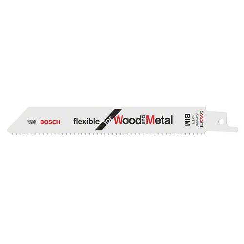 Bosch Accessories 2608656039 Säbelsägeblatt S 922 HF, Flexible for Wood and Metal, 2er-Pack Sägeblatt-Länge 150 mm 2 St.