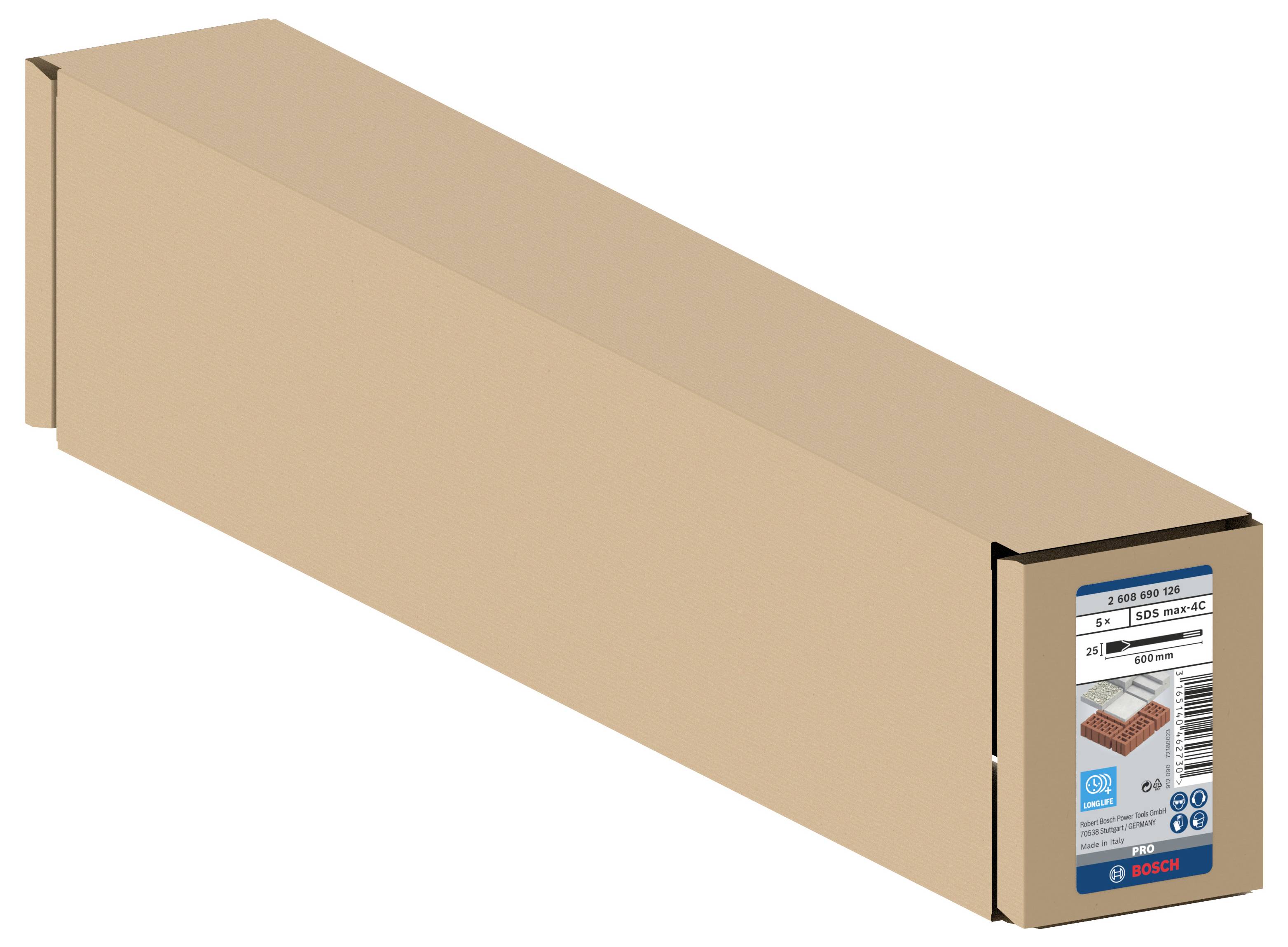 Verpackung einer Schleifbandrolle der Marke Bosch mit Produktspezifikationen, darunter Länge, Breite und Körnung 40.