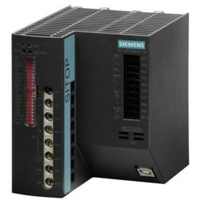 Ein schwarzes Siemens SITOP-Netzteil mit mehreren Eingangs- und Ausgangsanschlüssen, sichtbar von der Vorderseite.