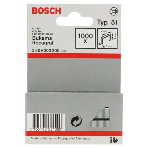 Bosch Accessories 2609200200 Flachdrahtklammern Typ 51 1000 St. Abmessungen (L x B) 6 mm x 10 mm