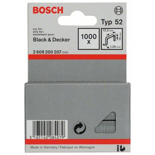 Bosch Accessories 2609200207 Flachdrahtklammern Typ 52 1000 St. Abmessungen (L x B) 12 mm x 12.3 mm