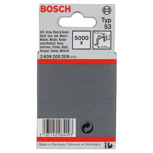 Bosch Accessories 2609200209 Feindrahtklammern Typ 53 5000 St. Abmessungen (L x B) 6 mm x 11.4 mm