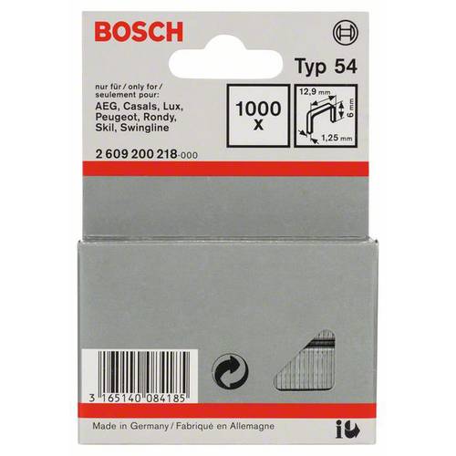 Bosch Accessories 2609200218 Flachdrahtklammern Typ 54 1000 St. Abmessungen (L x B) 6 mm x 12.9 mm