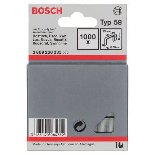 Bosch Accessories 2609200235 Feindrahtklammern Typ 58 1000 St. Abmessungen (L x B) 8 mm x 13 mm