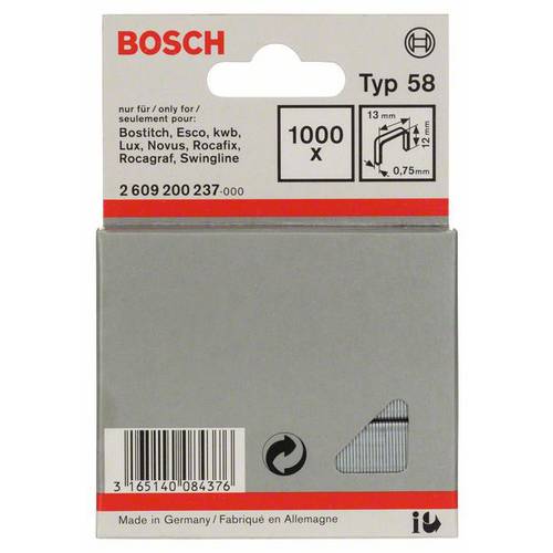 Bosch Accessories 2609200237 Feindrahtklammern Typ 58 1000 St. Abmessungen (L x B) 12 mm x 13 mm