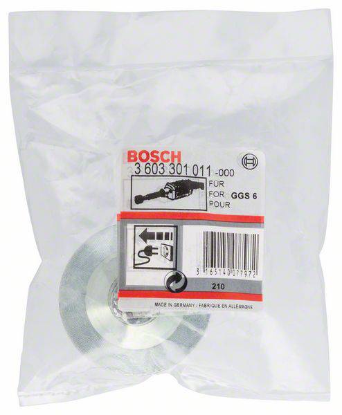 Kunststoffverpackung mit Bosch-Etikett, enthält Ersatzteil für Elektrowerkzeug. Beinhaltet Artikelnummer und Barcode.
