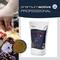 Fischfutter-Verpackung mit der Aufschrift 'premiumactive PROFESSIONAL', zeigt Hände beim Füttern von Koi-Karpfen und abgebildete Futterpellets.