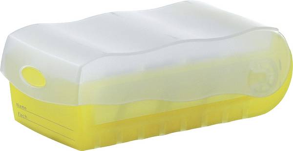 HAN 998-653 998-653 Karteibox Transluzent, Gelb max. Anzahl der Karten: 500 Karten DIN A8 quer inkl. 100 linierten Karten