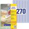 Verpackung für Avery Zweckform ablösbare Universal-Etiketten. Enthält 270 Etiketten, geeignet für alle Drucker. Ideal zum temporären Beschriften.