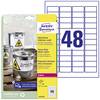 Avery-Zweckform L4778-20 Folien-Etiketten 45.7 x 21.2 mm Polyester-Folie Weiß 960 St. Permanent haftend Farblaserdrucker, Laserdrucker, Farbkopierer, Kopierer, Handbeschriftung