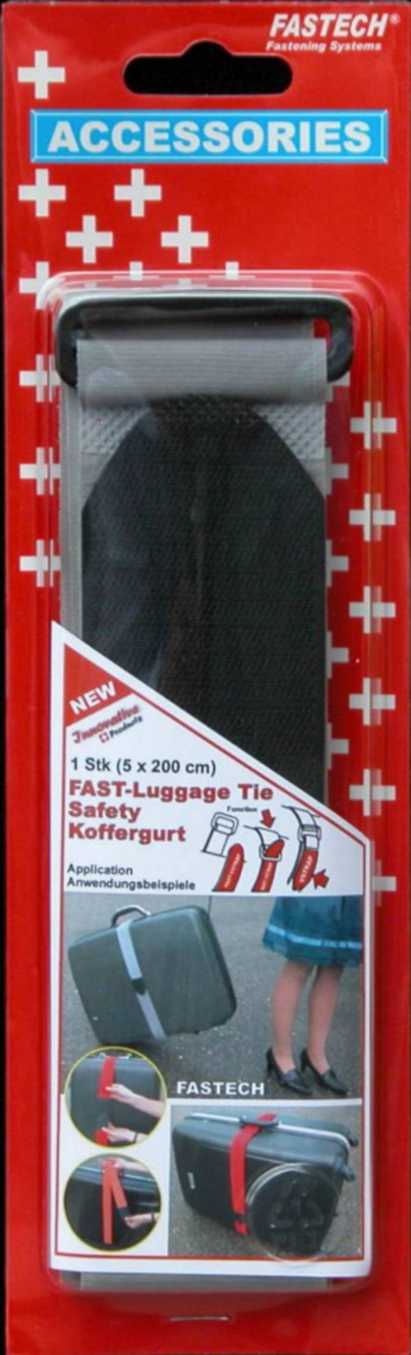 FASTECH® 922-0822  Klett-Kofferband mit Gurt Haft- und Flauschteil (L x B) 2000 mm x 50 mm Grau 1 St.