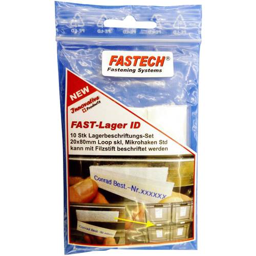 FASTECH® 610-010-Bag Klett-Beschriftungsfelder zum Aufkleben Weiß 10 St.