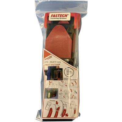 FASTECH® 906-810-Bag  Klettband mit Gurt Haft- und Flauschteil (L x B) 810 mm x 50 mm Schwarz, Rot 2 St.