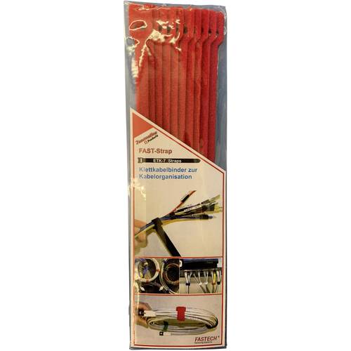 FASTECH® E7-2-530-B10 Klettkabelbinder zum Bündeln Haft- und Flauschteil (L x B) 200 mm x 7 mm Rot 10 St.