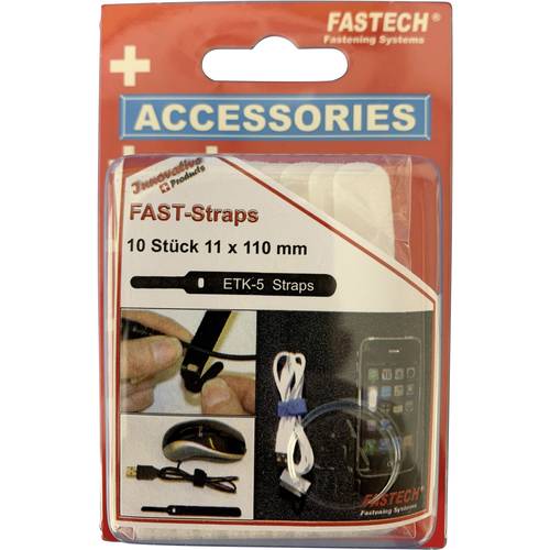 FASTECH® 800-010C Klettkabelbinder zum Bündeln Haft- und Flauschteil (L x B) 110 mm x 11 mm Weiß 10 St.