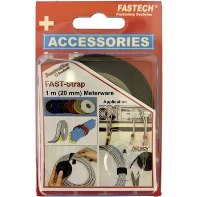 FASTECH® 910-330C  Klettband zum Bündeln Haft- und Flauschteil (L x B) 1000 mm x 20 mm Schwarz 1 m