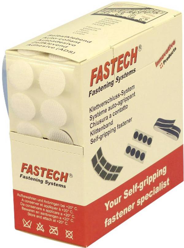 FASTECH® B20-COIN000005 Klettpunkte zum Aufkleben Hotmelt Haft- und Flauschteil (Ø) 20 mm Weiß 460 Teile