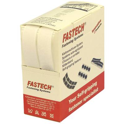 FASTECH® B20-SKL000005 Klettband zum Aufkleben Hotmelt Haft- und Flauschteil (L x B) 5000 mm x 20 mm Weiß 5 m