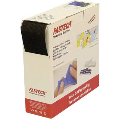 FASTECH® B50-SKL01999910 Klettband zum Aufkleben Hotmelt Haftteil (L x B) 10000 mm x 50 mm Schwarz 10 m