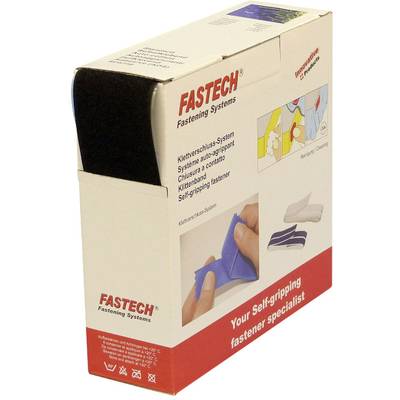 FASTECH® B50-SKL02999910 Klettband zum Aufkleben Hotmelt Flauschteil (L x B) 10000 mm x 50 mm Schwarz 10 m