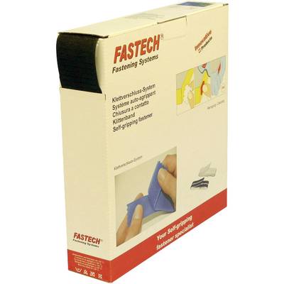 FASTECH® B50-SK-H-999925 Klettband zum Aufkleben Hotmelt Haftteil (L x B) 25000 mm x 50 mm Schwarz 25 m