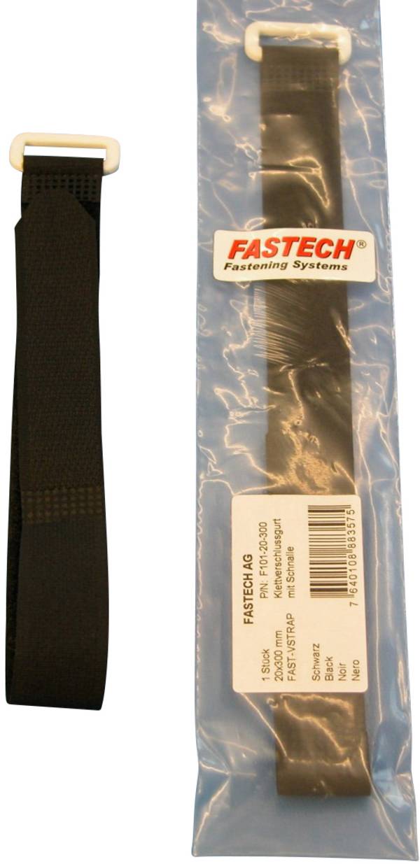 FASTECH® F101-20-300  Klettband mit Gurt Haft- und Flauschteil (L x B) 300 mm x 20 mm Schwarz 1 St.