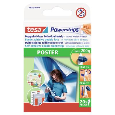 tesa POWERSTRIPS® Poster Doppelseitiger Klebestreifen  Weiß Inhalt: 20 St.