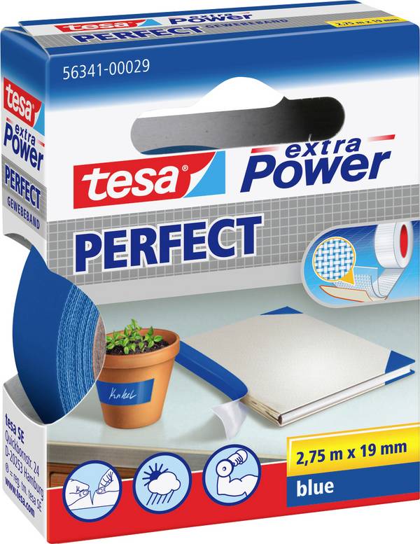 tesa PERFECT 56341-00029-03 Gewebeklebeband tesa® extra Power Blau (L x B) 2.75 m x 19 mm 1 St.