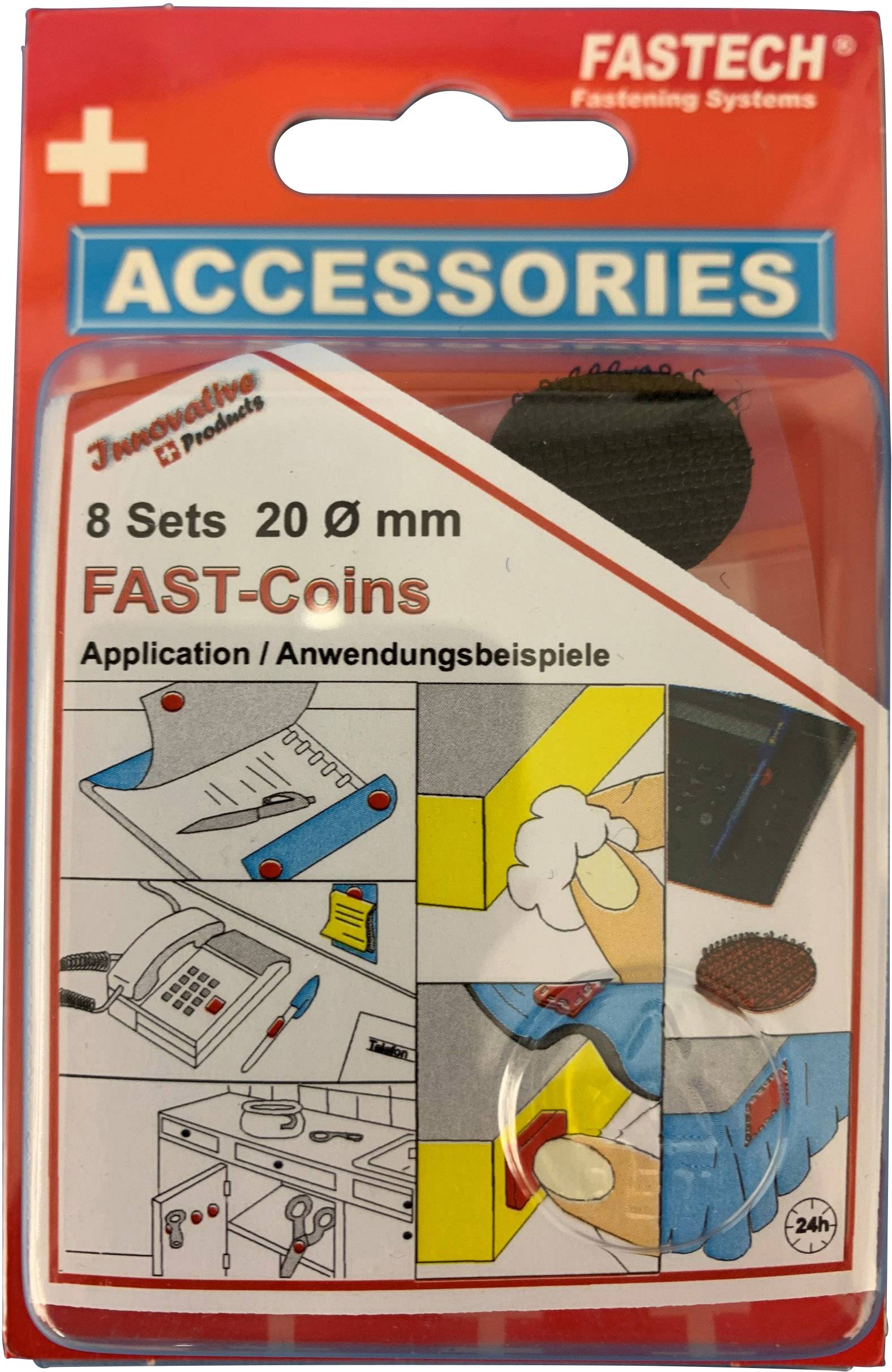 35 Ø und Flauschteil FASTECH® 683-330 Klettpunkte zum Aufkleben Hotmelt Haft 