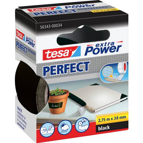 Thumbnail - tesa PERFECT 56343-00034-03 Gewebeklebeband tesa® extra Power Schwarz (L x B) 2.75 m x 38 mm 1 St.