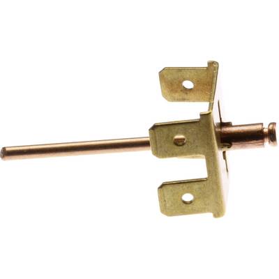 Kupferrohr mit befestigter Metallhalterung, vermutlich Teil eines mechanischen Systems oder einer Befestigungsvorrichtung.