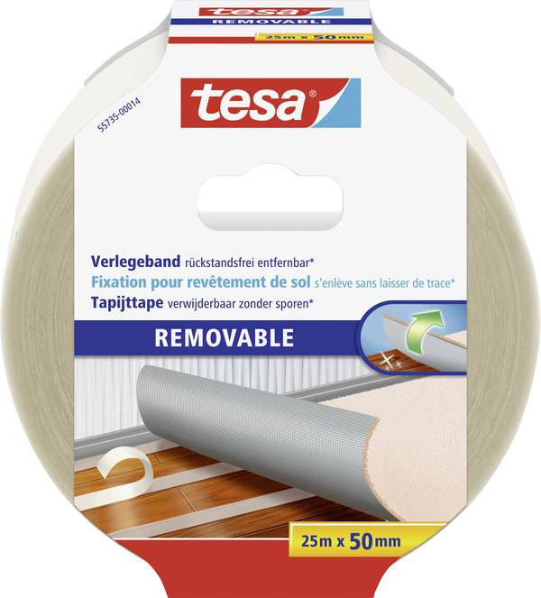 tesa REMOVABLE 55735-00014-11 Verlegeband  Beige (L x B) 25 m x 50 mm 1 St.