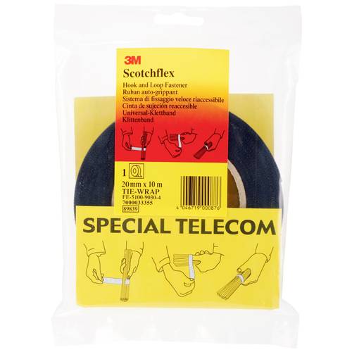 3M FE-5100-9030-4 Klettband zum Bündeln Haft- und Flauschteil (L x B) 10000 mm x 20 mm Schwarz 10 m