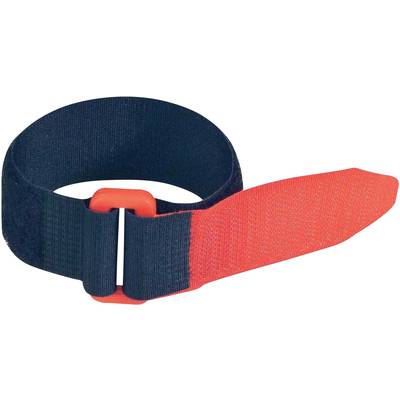 FASTECH® F101-25-195-5 Klettband mit Gurt Haft- und Flauschteil (L x B) 195 mm x 25 mm Schwarz, Rot 5 St.