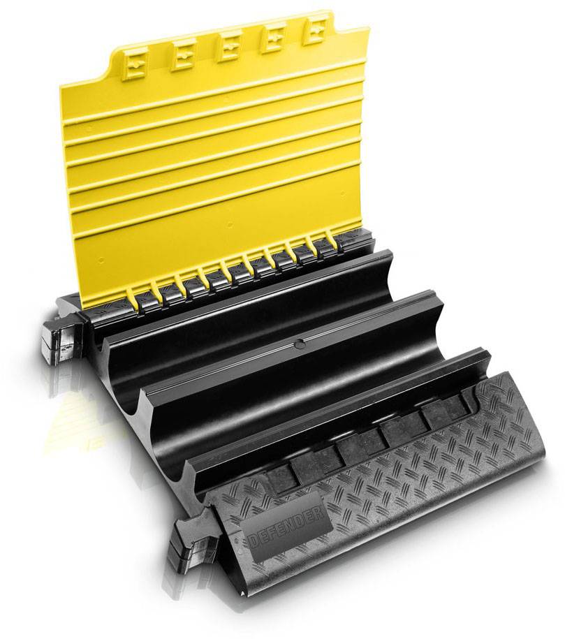 DEFENDER by Adam Hall Kabelbrücke 85600 Thermoplastisches Polyurethan (TPU) Schwarz, Gelb Anzahl Kanäle: 4 700 mm Inhalt-1
