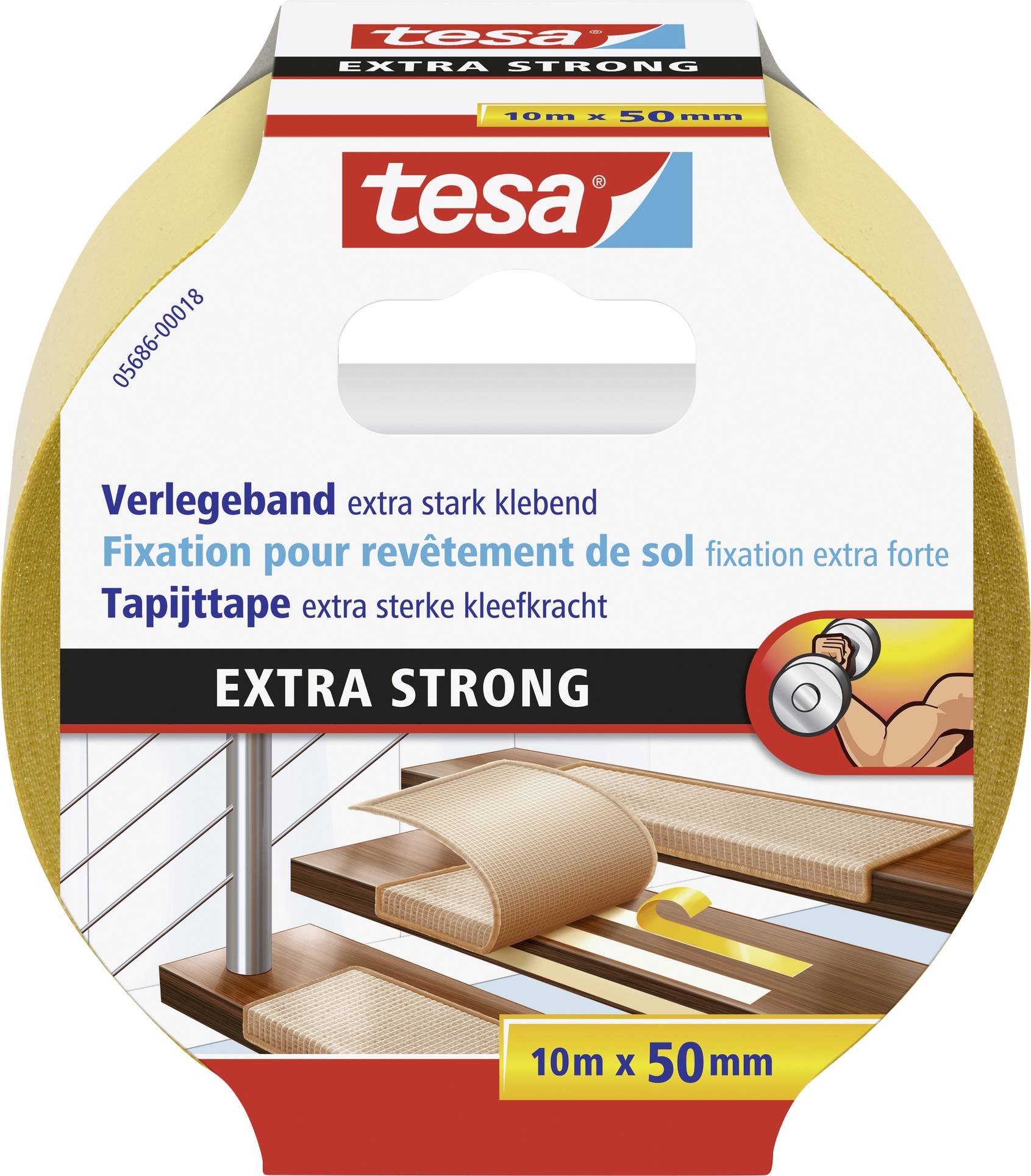 TESA doppelseitiges Klebeband weiß 50,0 mm x 10,0 m 1 Rolle
