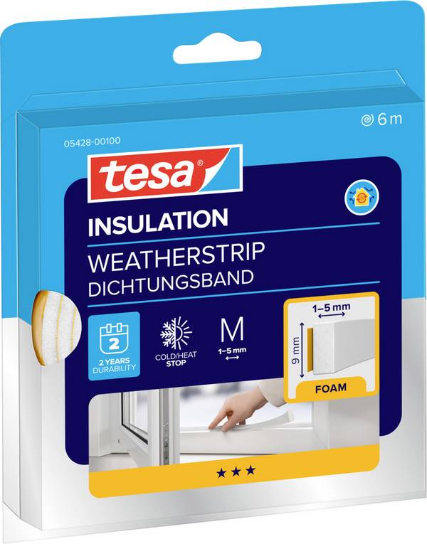 tesa UNIVERSAL 05428-00100-00 Dichtband tesamoll® Weiß (L x B) 6 m x 9 mm 1 St.