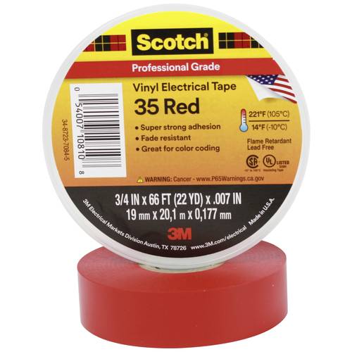Scotch Scotch™ 35 SCOTCH35-19X20RD Isolierband Scotch® 35 Rot (L x B) 20 m x 19 mm 1 St.