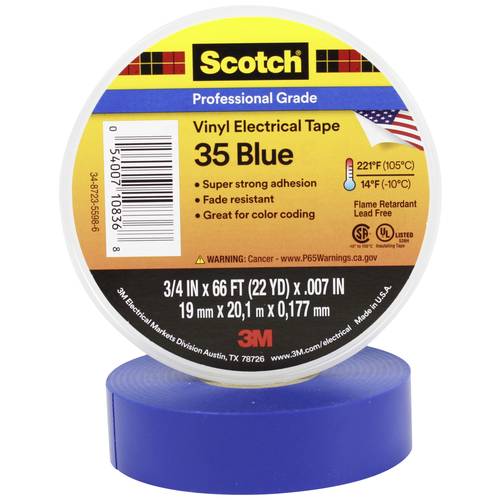 Scotch Scotch™ 35 SCOTCH35-19X20BL Isolierband Scotch® 35 Blau (L x B) 20 m x 19 mm 1 St.