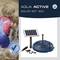 Aqua Active Solar Set 300: Ein Kind untersucht einen Wasserlauf. Rechts vom Bild sind ein Solarpanel und eine Pumpe abgebildet.