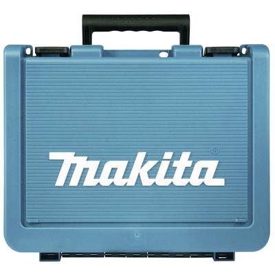 Ein blauer Werkzeugkoffer mit dem weißen Schriftzug 'Makita' auf der Vorderseite.