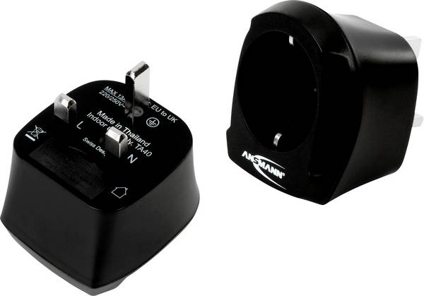 Ansmann 1250-0001 Reiseadapter EU to UK