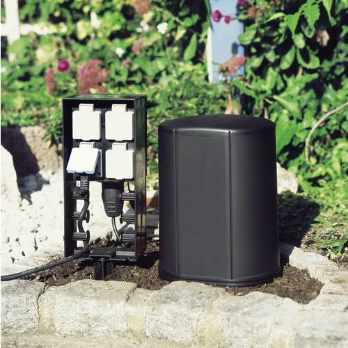 Thumbnail - Oase 55433 Gartensteckdose 4fach Schwarz mit Erdspieß