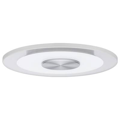 Runde LED-Deckenleuchte in moderner, minimalistischer Gestaltung mit zentralem Silberakzent vor weißem Hintergrund.