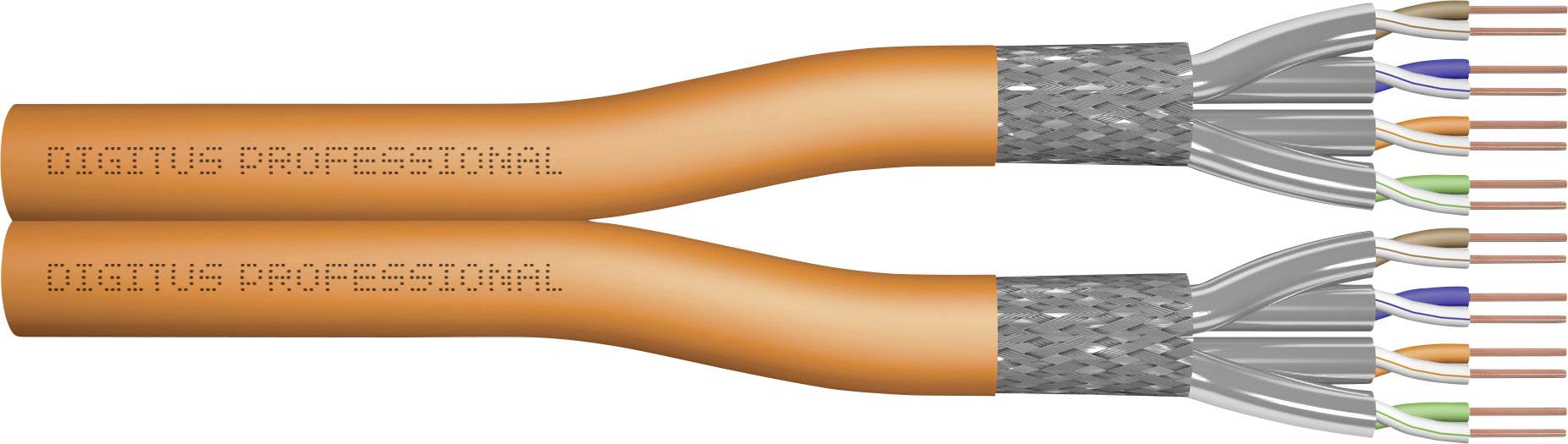 Netzwerkkabel CAT 7 S/FTP 4 x 2 x 0.25 mm² Orange Digitus Professional DK-1741-VH-D Meterware