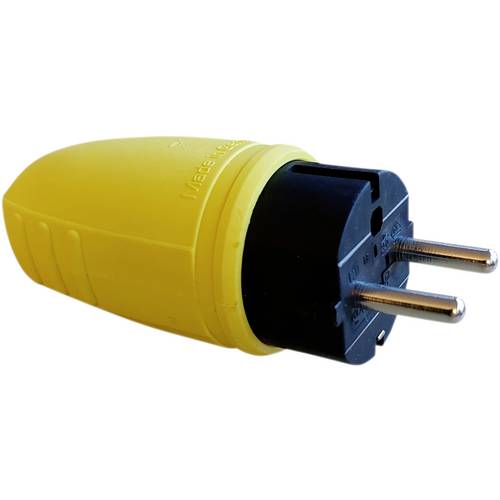 N & L 17174 Schutzkontaktstecker Gummi 230 V Gelb IP44